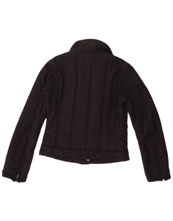 Refrigiwear Womens Biker Jacket UK 12 Medium Black Nylon