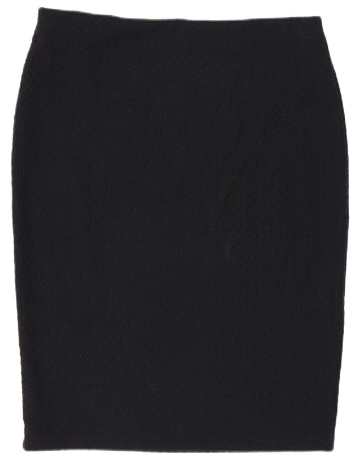 Marks & Spencer Womens Pencil Skirt UK 14 Large W32 Navy Blue Polyester