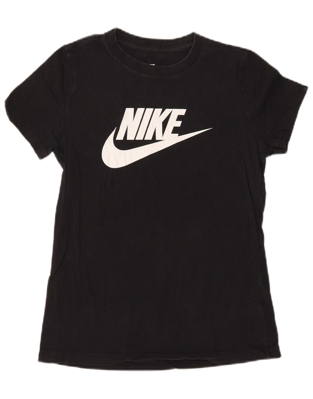 NIKE Womens Graphic T-Shirt Top UK 10 Small Black Cotton