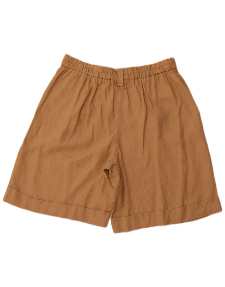 BENETTON Mens High Waist Casual Shorts W32 Medium  Brown Linen