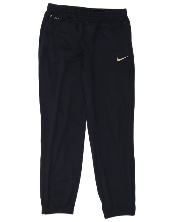 Nike Mens Dri Fit Tracksuit Trousers Joggers Large Navy Blue Polyester