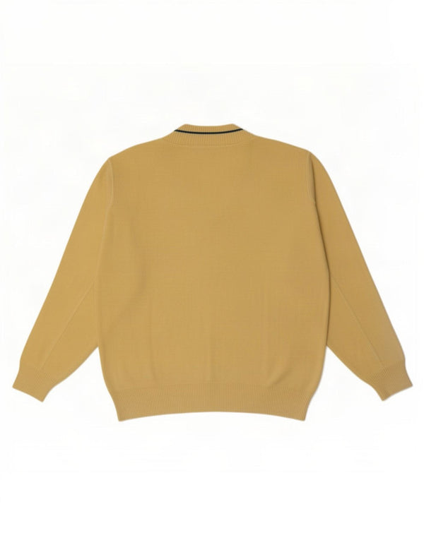 Il Granchio Mens V-Neck Jumper Sweater XL Yellow Wool