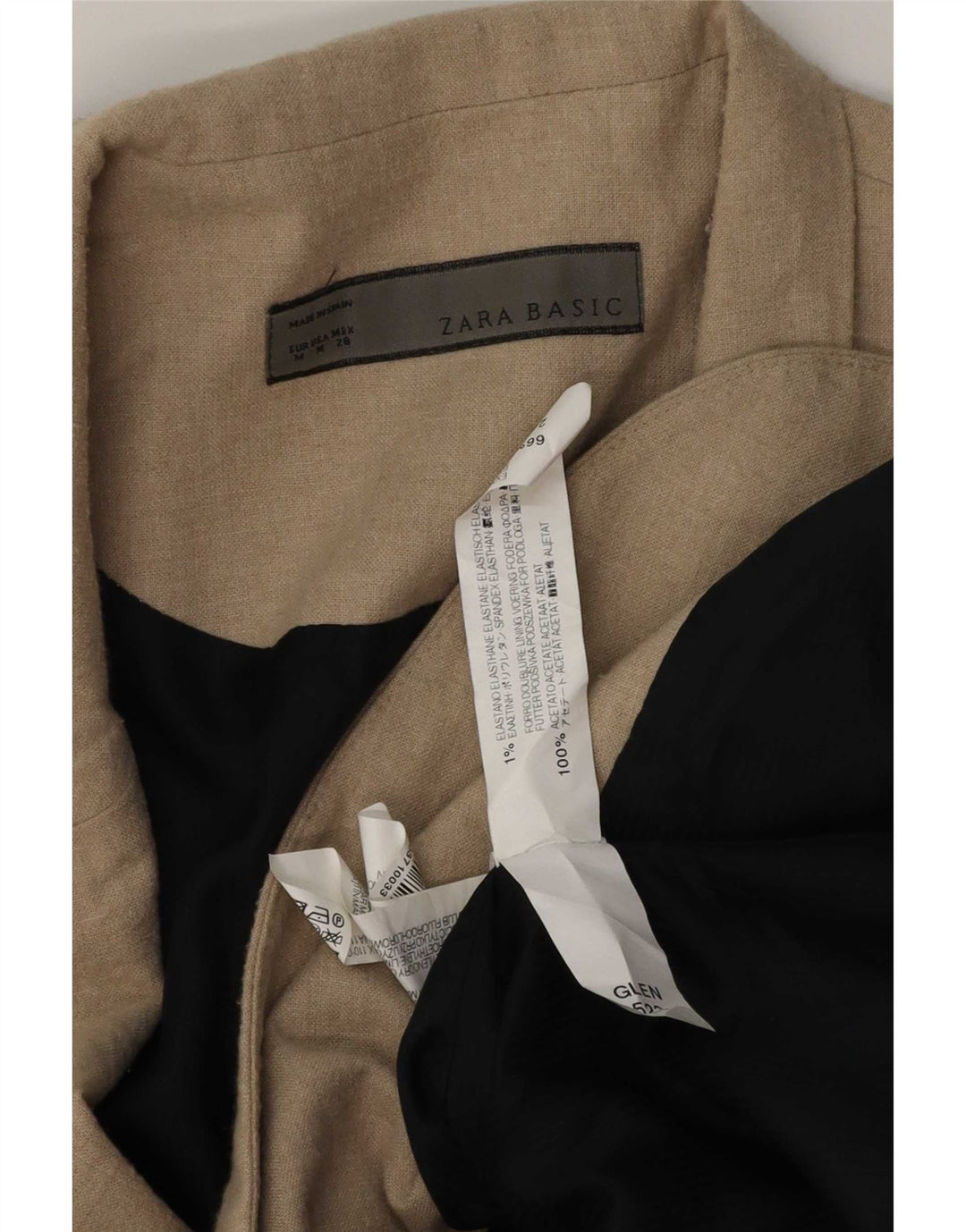 Zara Womens 1 Button Blazer Jacket UK 12 Medium Beige