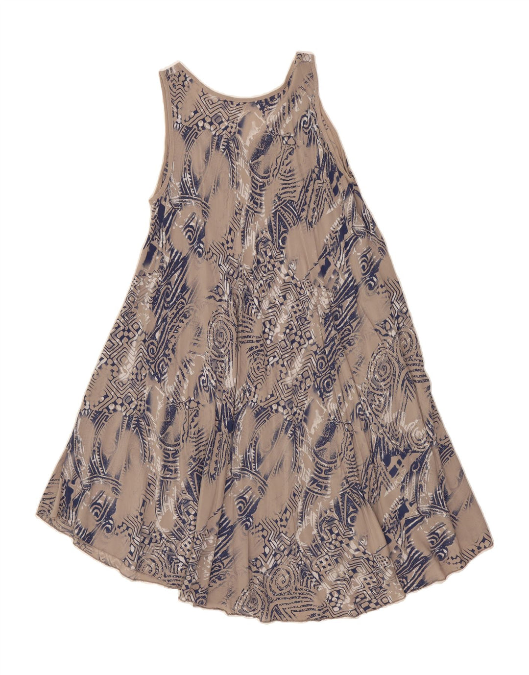 VINTAGE Womens Abstract Pattern Sleeveless Tent Dress UK 14 Medium Grey Vintage Vintage and Second-Hand Vintage from Messina Hembry 