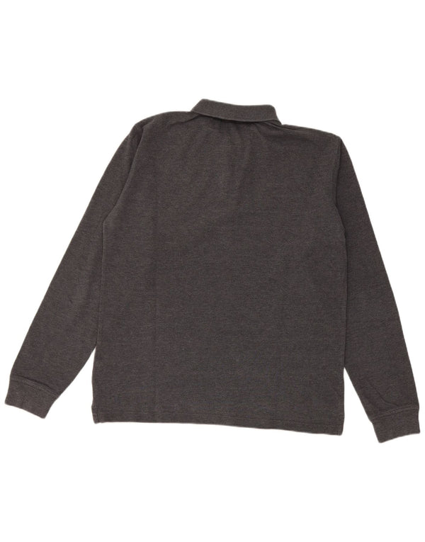 Marina Militare Mens Long Sleeve Polo Shirt Small Grey Cotton