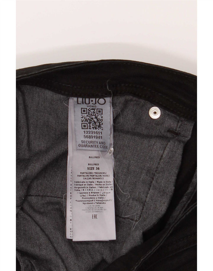 Liu Jo Mens Fred Regular Cropped Jeans W36 L29 Black Cotton