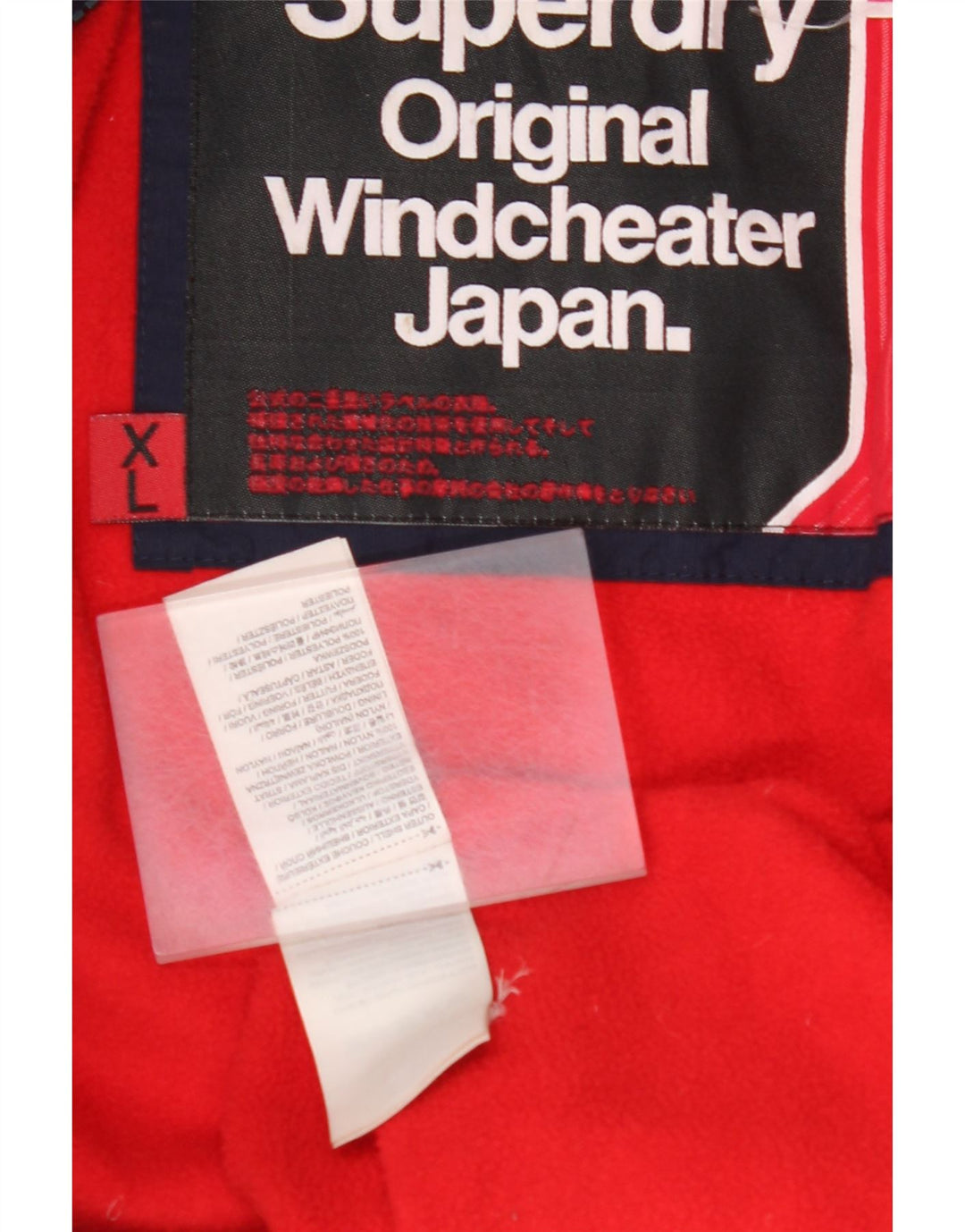 SUPERDRY Mens Windcheater Hooded Windbreaker Jacket UK 42 XL Navy Blue