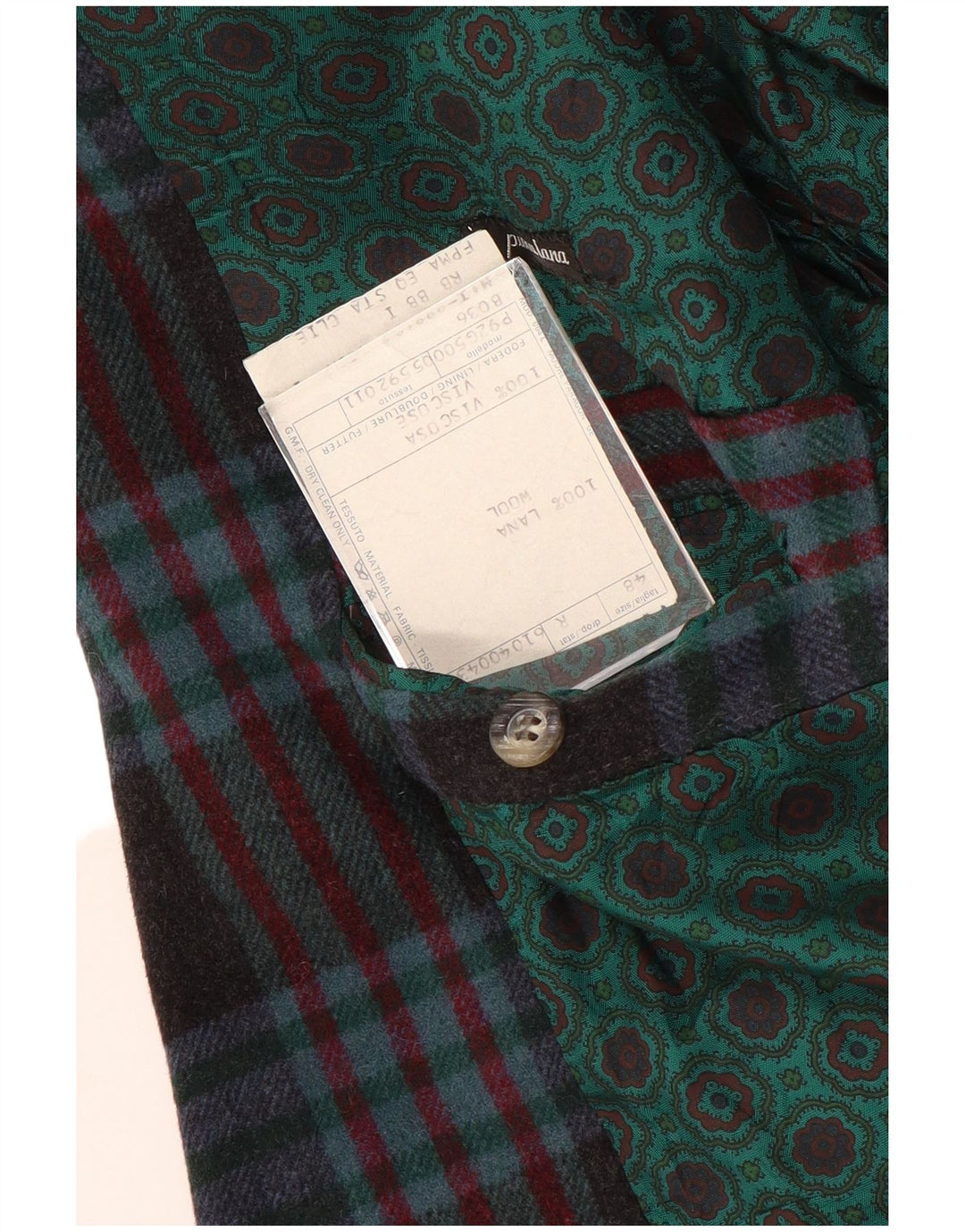 Vintage Mens 2 Button Blazer Jacket IT 48 Medium Navy Blue Check Wool