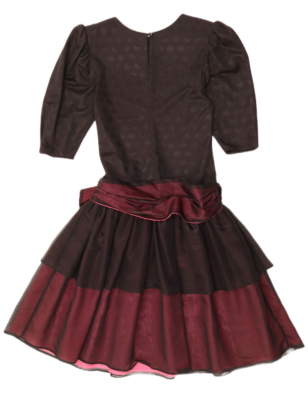 YESSICA Womens Tiered Dress EU 36 Small Black Colourblock Polyester