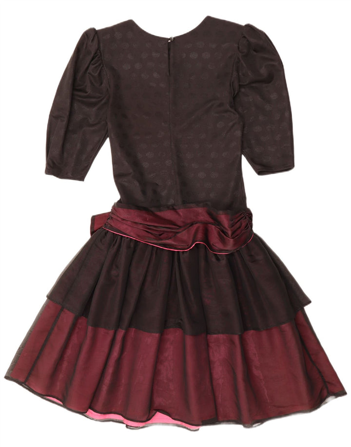 YESSICA Womens Tiered Dress EU 36 Small Black Colourblock Polyester