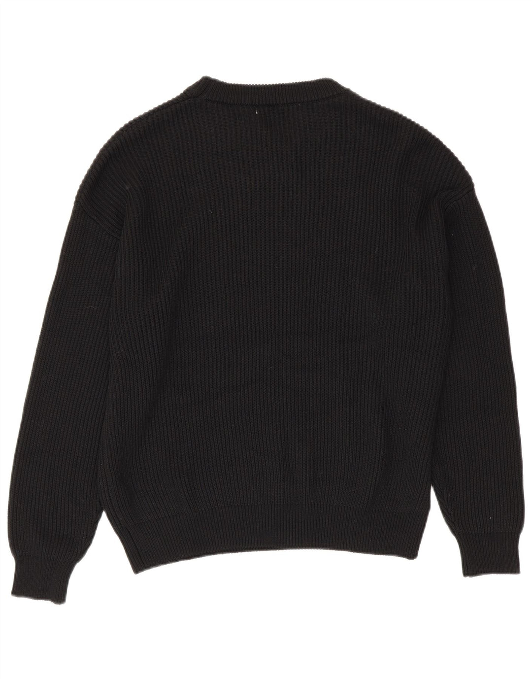 Zara Mens Crew Neck Jumper Sweater Medium Black Polyester
