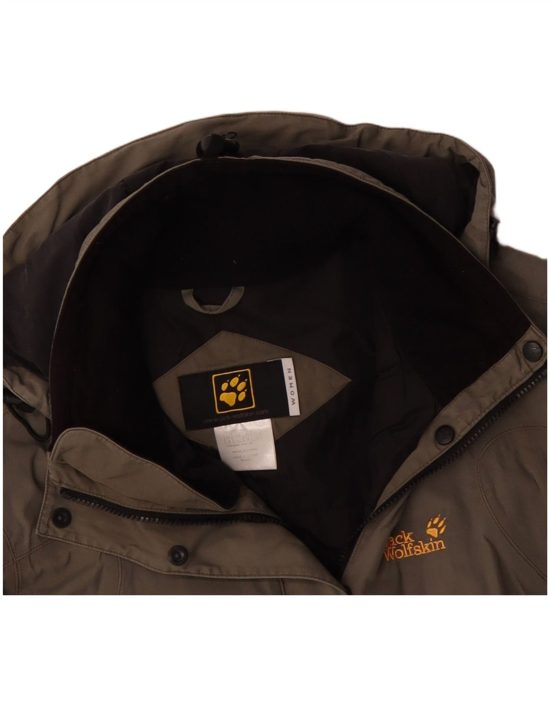 JACK WOLFSKIN Womens Windbreaker Jacket UK 12 Medium  Beige Colourblock