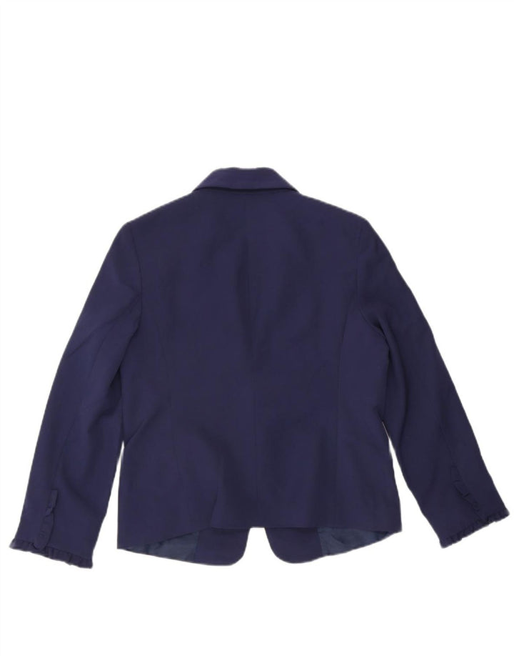 OASIS Womens 1 Button Blazer Jacket UK 12 Medium Navy Blue Polyester