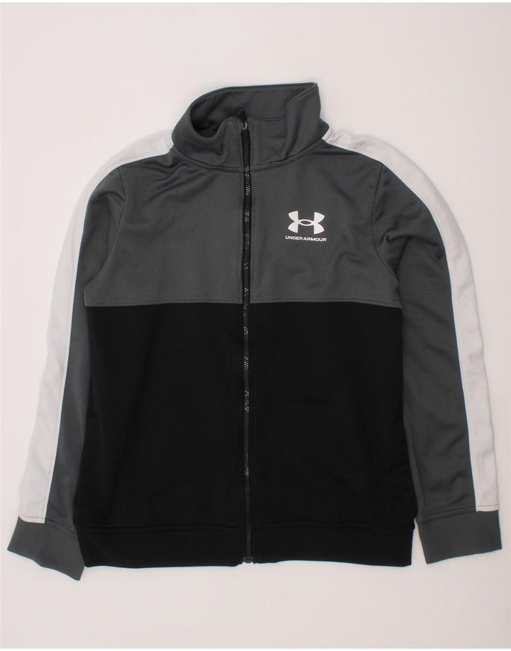 UNDER ARMOUR Boys Tracksuit Top Jacket 9-10 Years Grey Colourblock Vintage Under Armour and Second-Hand Under Armour from Messina Hembry 