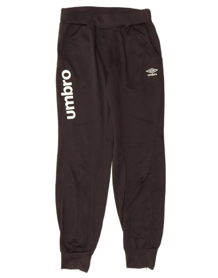 UMBRO Mens Tracksuit Trousers Joggers Small  Black Colourblock Polyester