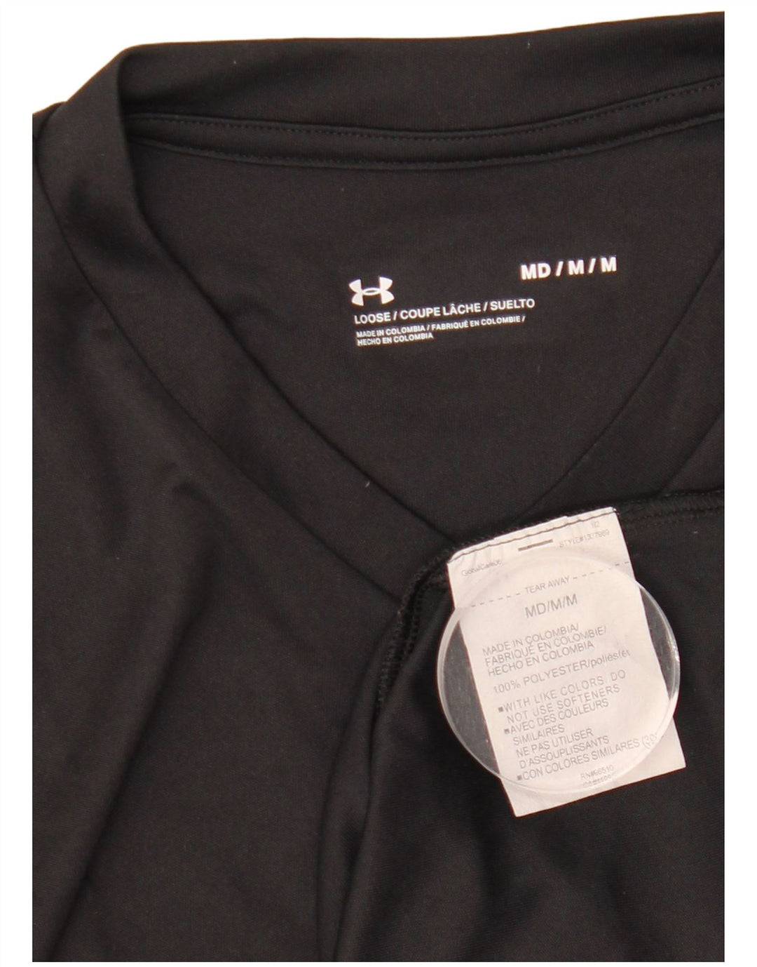 UNDER ARMOUR Mens T-Shirt Top Medium Black Polyester