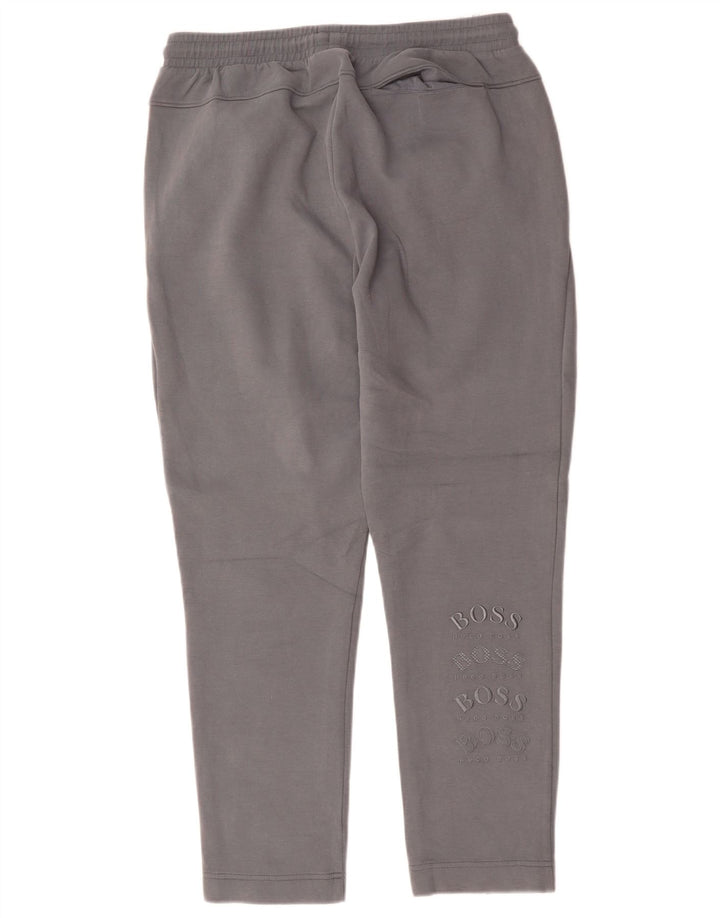 Hugo Boss Mens Graphic Tracksuit Trousers Large  Grey Cotton