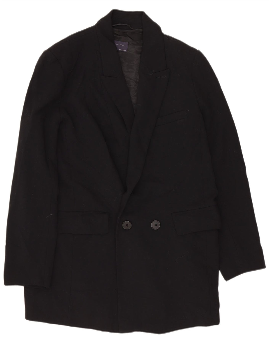 MARKS & SPENCER Womens Double Breasted Blazer Jacket UK 12 Medium  Black