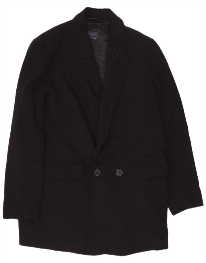 MARKS & SPENCER Womens Double Breasted Blazer Jacket UK 12 Medium  Black