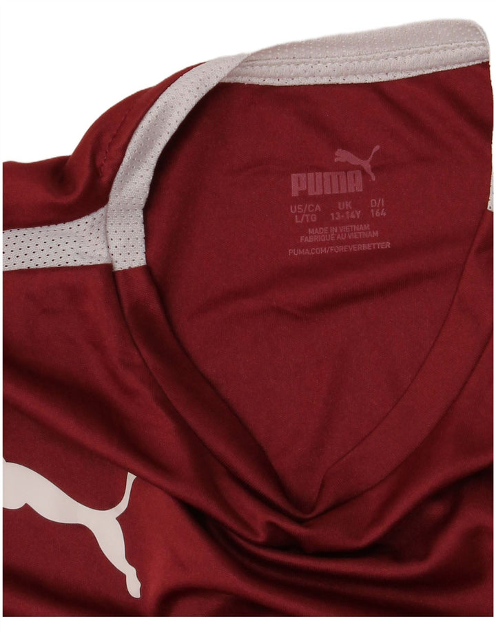 Puma Boys Graphic T-Shirt Top 13-14 Years Maroon