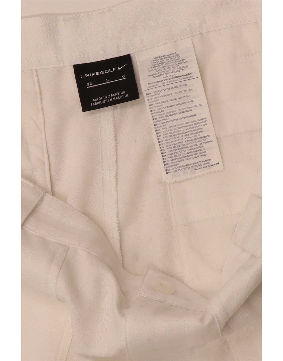 Nike Mens Chino Shorts  W34 Large White Polyester