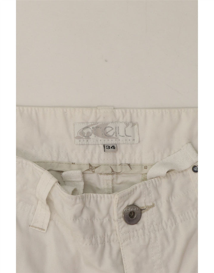 O'NEILL Mens Cargo Shorts W34 Large  White Cotton