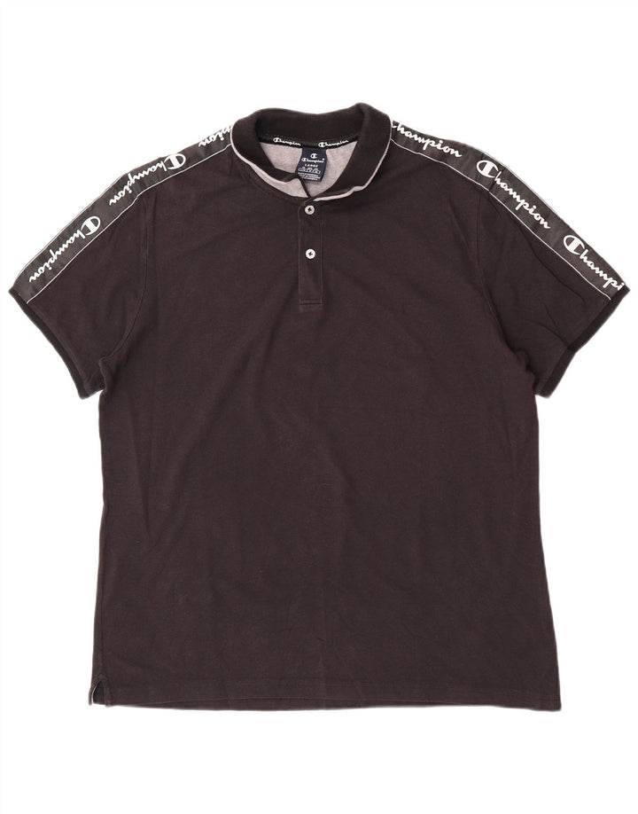 Champion Mens Graphic Polo Shirt Large Black