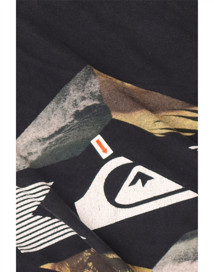 QUIKSILVER Mens Regular Fit Graphic T-Shirt Top Large Black