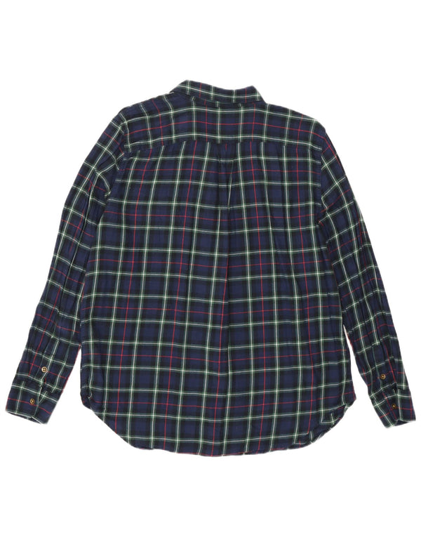 Chaps Womens Flannel Shirt UK 16 Large Navy Blue Check Cotton