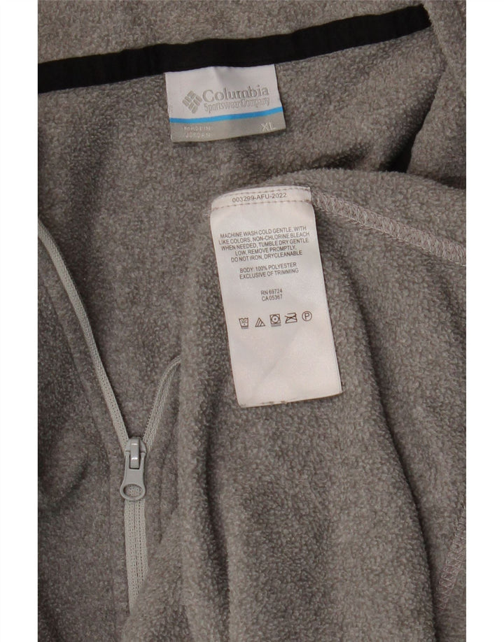 COLUMBIA Mens Zip Neck Fleece Jumper XL Grey Polyester
