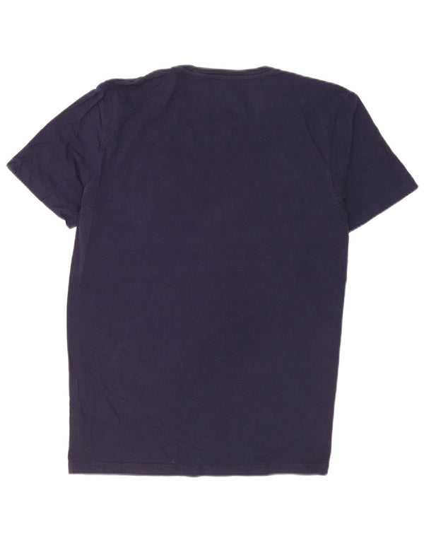 Jack & Jones Mens Graphic T-Shirt Top Large Navy Blue Cotton
