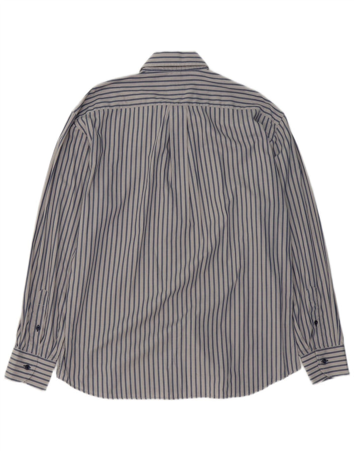 NAVIGARE Mens Shirt Large Blue Striped Cotton