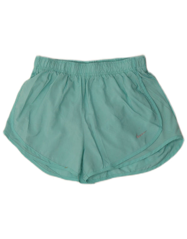 Nike Womens Dri Fit Sport Shorts UK 12 Medium  Turquoise Polyester