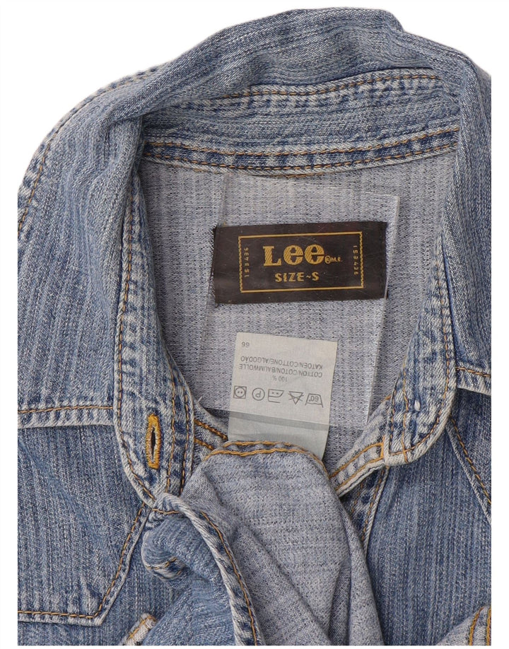 Lee Womens Denim Shirt UK 10 Small Blue Cotton
