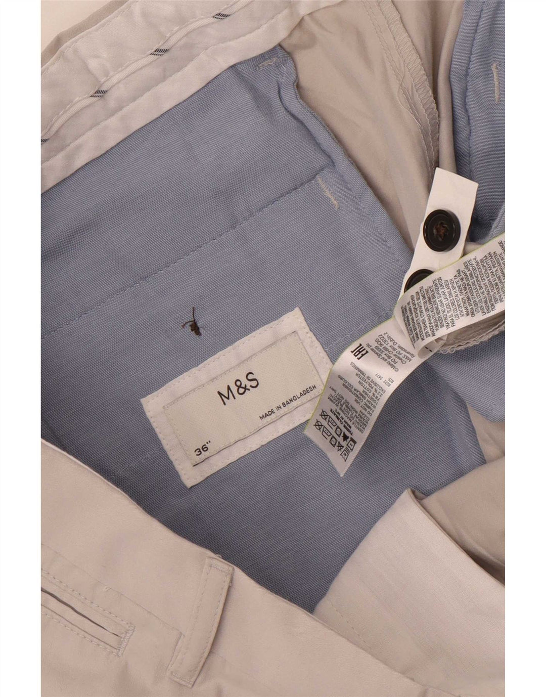 Marks & Spencer Mens Chino Shorts W36 Large Grey Cotton