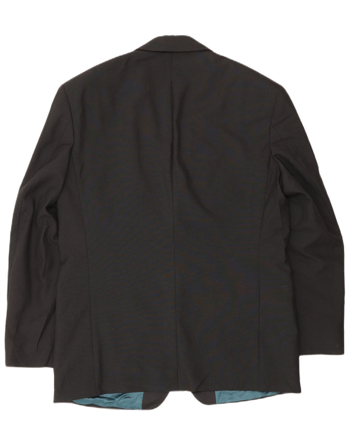 Marks & Spencer Mens 2 Button Blazer Jacket UK 40 Large Black Polyester