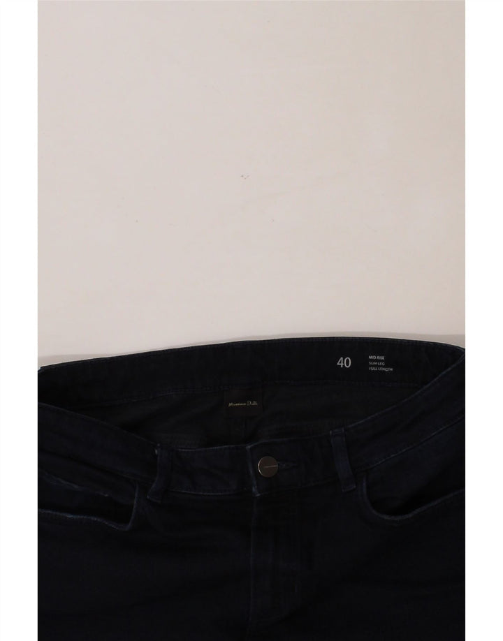 MASSIMO DUTTI Womens Mid Rise Slim Jeans EU 40 Medium W32 L28 Navy Blue Vintage Massimo Dutti and Second-Hand Massimo Dutti from Messina Hembry 