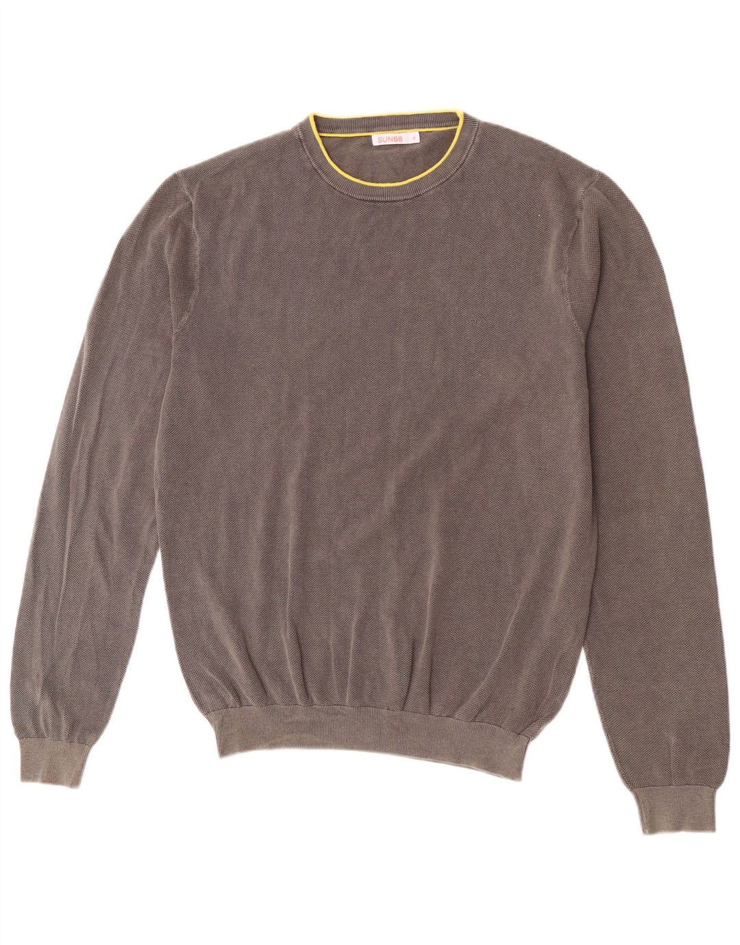 Sun68 Mens Crew Neck Jumper Sweater XL Grey Cotton