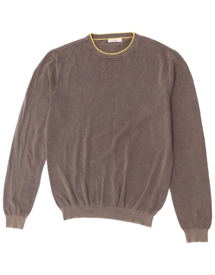 Sun68 Mens Crew Neck Jumper Sweater XL Grey Cotton