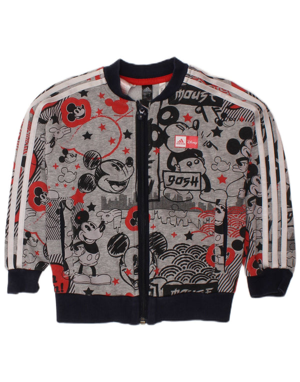 ADIDAS Baby Boys Mickey Mouse Tracksuit Top Jacket 18-24 Months Grey
