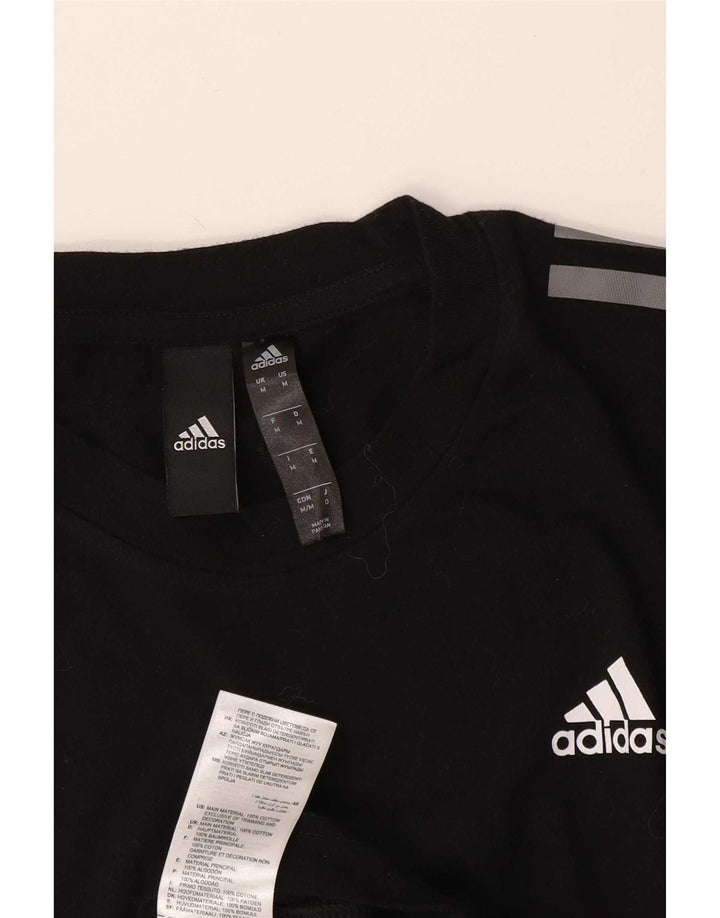 Adidas Mens T-Shirt Top Medium Black Cotton