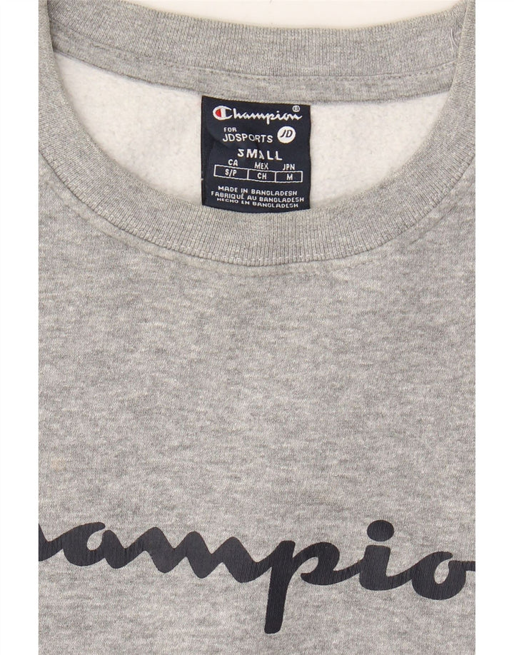 CHAMPION Mens Graphic Sweatshirt Jumper Small Grey Cotton Vintage Champion and Second-Hand Champion from Messina Hembry 