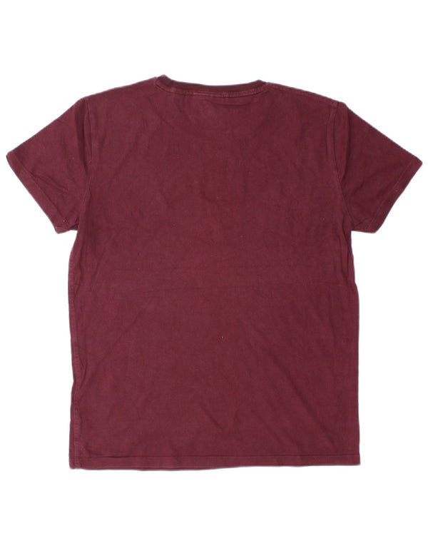 Superdry Mens T-Shirt Top Medium Burgundy Cotton