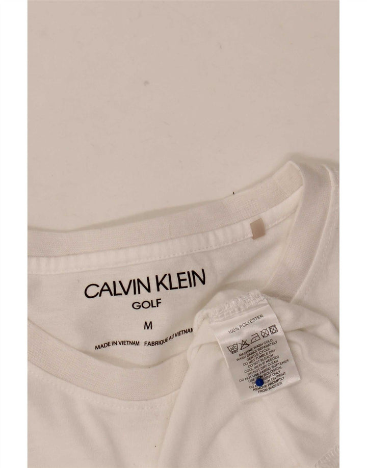 Calvin Klein Mens Top Long Sleeve Medium White Polyester