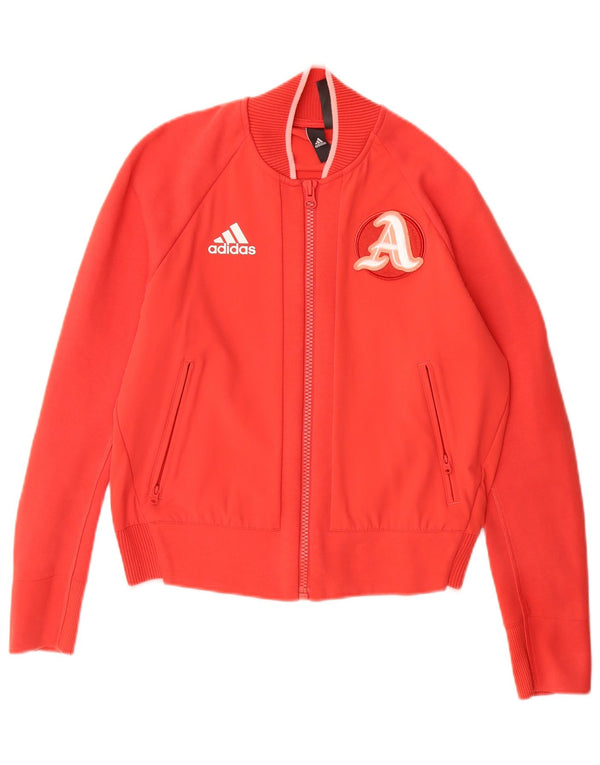 ADIDAS Womens Tracksuit Top Jacket UK 8/10 Small Red Colourblock Nylon
