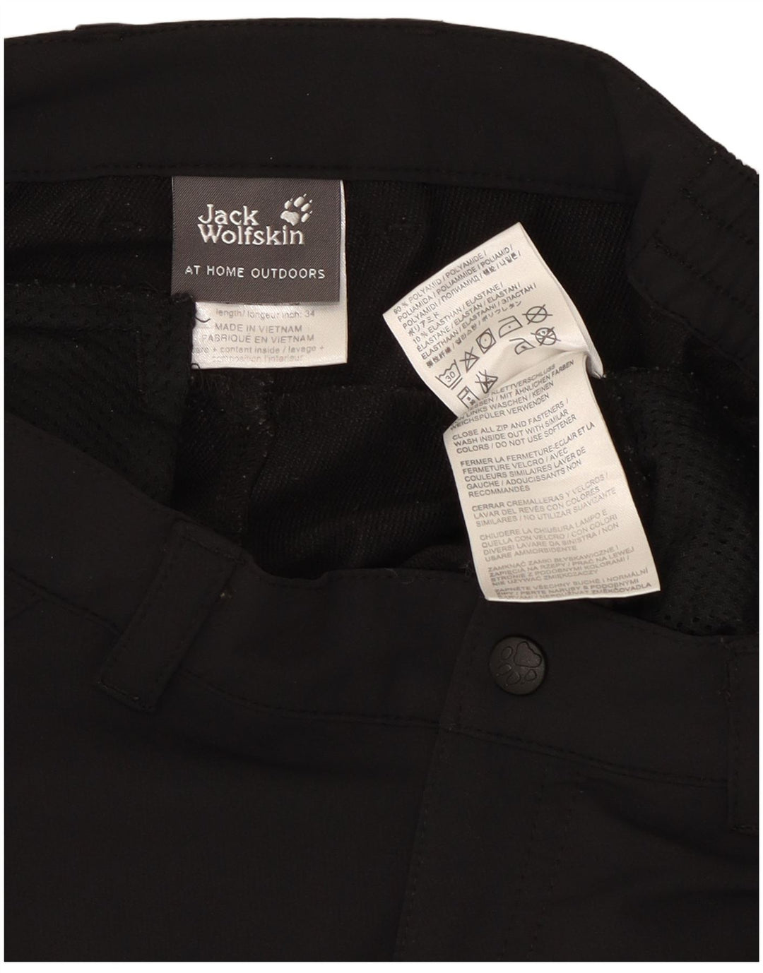 Jack Wolfskin Womens Straight Cargo Trousers Medium W30 L33 Black Polyester