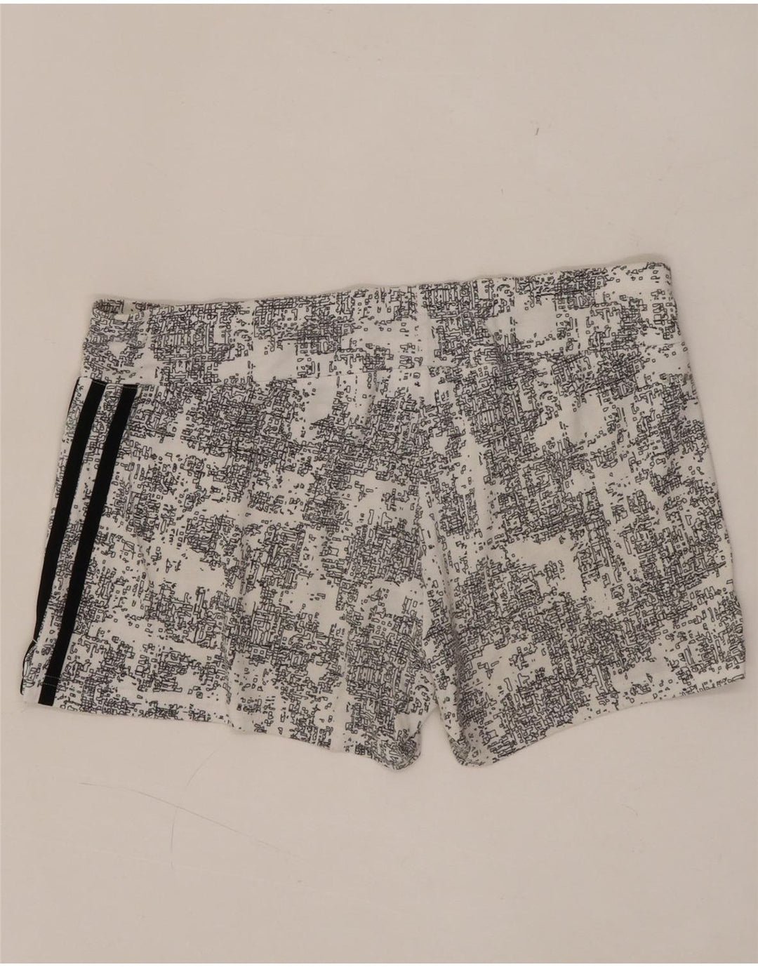 Adidas Womens Climalite Abstract Pattern Sport Shorts UK 12/14 Medium White