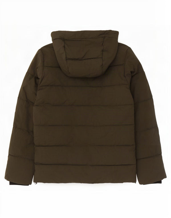 Jack & Jones Mens Graphic Hooded Padded Jacket UK 38 Medium Green