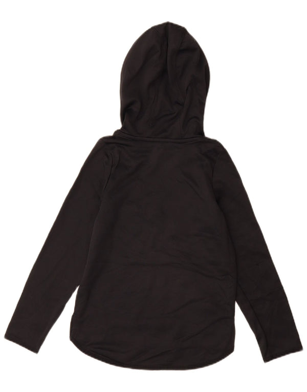 UNDER ARMOUR Girls Graphic Hoodie Jumper 7-8 Years Small  Black Polyester
