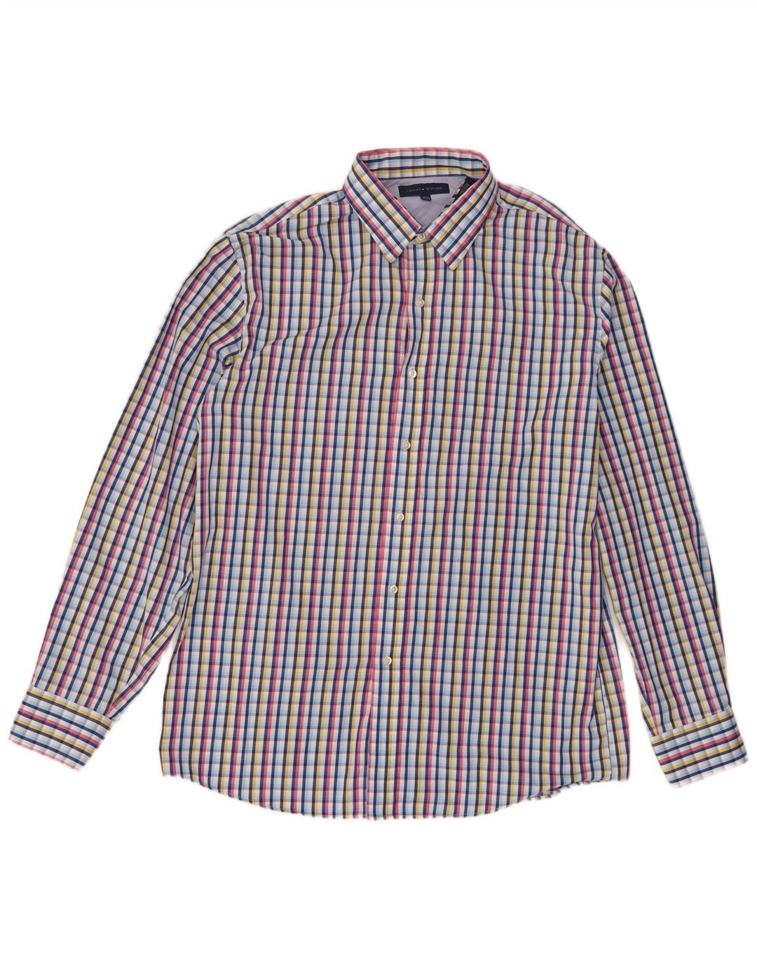 Tommy Hilfiger Mens Shirt Size 16 16 1/2 Large Multicoloured Check Cotton
